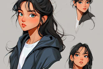 draw anime art character design for fanart pfp vtuber oc manga or concept art