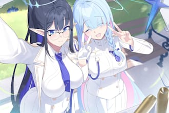 2d japanese anime vtuber manga nsfw, human and animal character