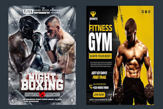 design ufc flyer, MMA flyer, boxing flyer, gym flyer, fitness, creative flyer