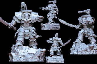 sculpt custom warhammer 40k dnd rpg tabletop 3d print miniatures kitbashing stl
