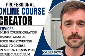create educational online course content, skills course curriculum creation