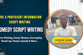 write funny story, comedy scripts, funny jokes, speech or comedy screenplay