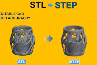 convert stl to step, iges or solidworks editable model