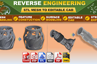 convert stl or mesh file to editable step cad file