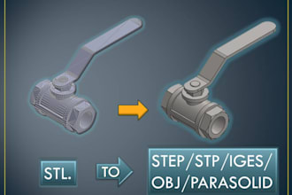 convert stl file into step file with detailing