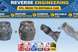 convert stl or mesh file to editable step cad file