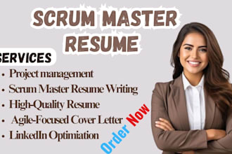 write resume, ats resume cover letter for project management, scrum master
