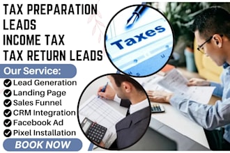 generate income tax preparation leads income tax leads tax return finance leads