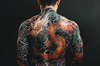 create japanese or oriental tattoo design for you