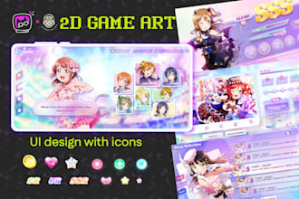 create stunning 2d game UI and hud assets for PC, mobile, and indie games