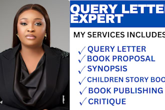 write query letter, synopsis, children story,book blurb, find literary agent
