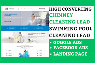 chimney cleaning lead swimming pool facebook ads chimney landing page website