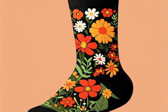 draw unique socks design for your brand