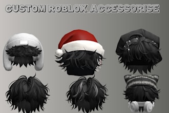 design 3d roblox ugc, hair, roblox accessories, 3d model, hat, helmet, ugc items