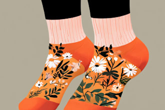 draw a unique socks design for your brand