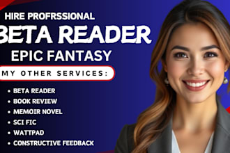 beta read your epic fantasy, self help beta reader, memoir novel, sci fic