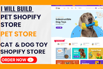 design pet shopify store cat and dog toy pet toy store pet shop pet website