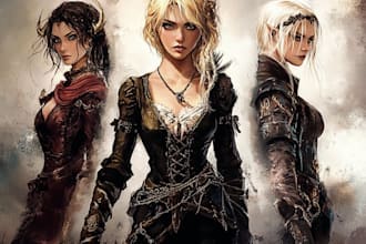 create unique style of fantasy character for you