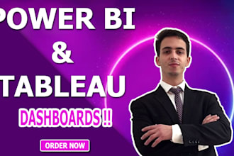 create tableau or power bi professional dashboards