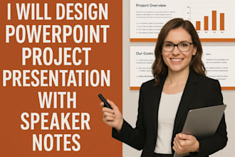 design powerpoint project presentation  with speaker notes