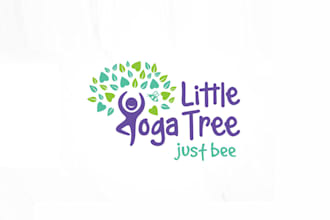 design fun attractive children yoga logo