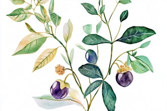 create botanical watercolor illustration for you