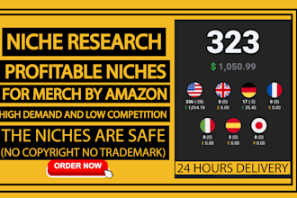 research profitable niches for merch by amazon in 24 hours