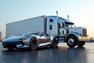 design 3d truck and vehicle modelling, 3d rendering, 3d car model