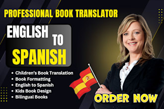 translate your in english to spanish book, children book formatting
