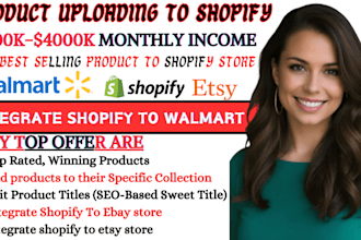 add, upload etsy, walmart, amazon, ebay marketplace integrate with shopify store