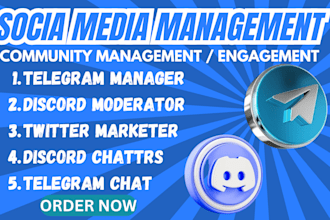 do telegram moderator discord chatters twitter marketing community manager admin