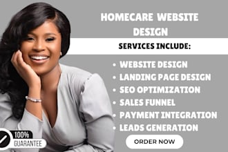 build home care website, healthcare staffing website, elderly care website