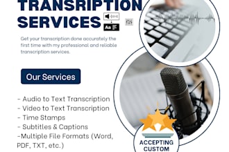 transcribe audio to text, video transcription, and transcribe youtube video