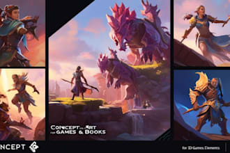 paint and 3d design any concept art for games and books