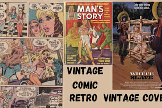 draw vintage comic illustration retro comic page graphic novel vintage cover sfw