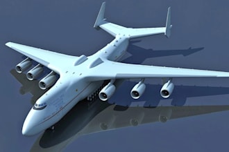 high fidelity aircraft visualizations, 3d design, photorealistic modeling render