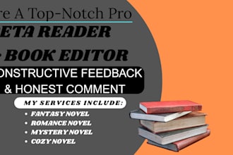 beta read, edit and proofread your novel book, romance, mystery, self help book