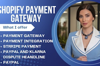 setup seamless payment gateway for shopify payment, stripe, klarna, clearpay