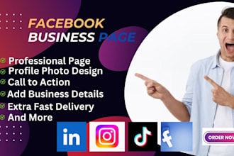 create all social media accounts, business pages setup, optimize