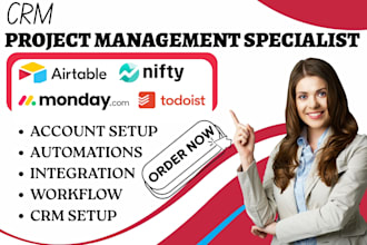 setup nifty monday crm automation notion project management airtable todoist va