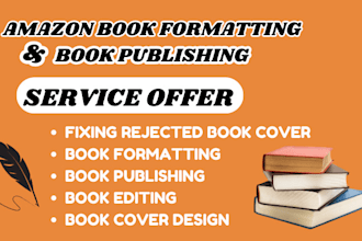 do manuscript formatting fix rejected book cover book publishing to amazon kdp