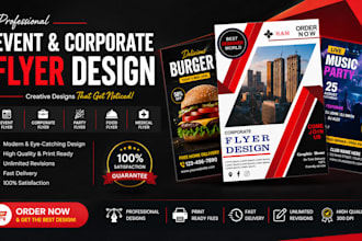 design professional event and corporate flyers