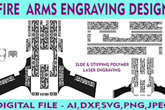 create custom firearms laser or gun engraving design ai8 svg dxf files