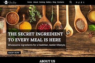 design hot spices seasoning sauce pepper cooking recipe shopify store website