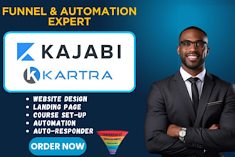build high converting kartra kajabi sales funnel courses automation landing page