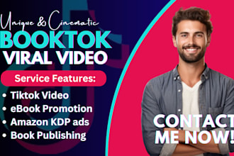 do ebook promotional video, viral booktok tiktok, youtube seo, amazon kdps ads