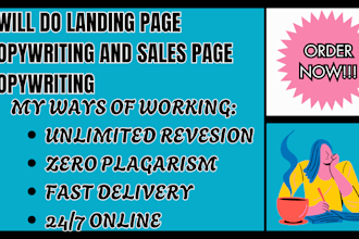do landing page copywriting and sales page copywriting