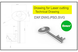 do 2d drawing, technical drawing, dxf,file for laser cutting