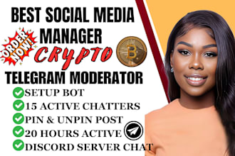 telegram moderator discord server chat 15 chatters setup bot community manager
