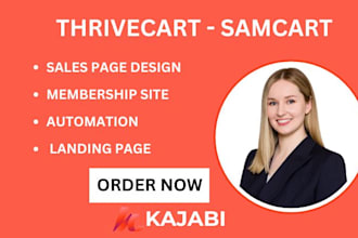 design samcart kajabi checkout page, kajabi expert ghl clickfunnels landing page